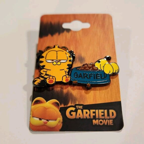the Garfield Movie 2024 Garfield Oddie Food Bowl Enamel Pin NEW - Picture 5 of 9